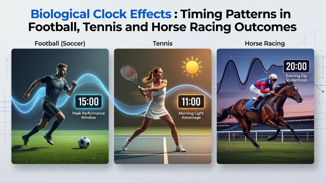 Data visualizations and performance charts illustrating timing impacts on outcomes in football, tennis, and horse racing events