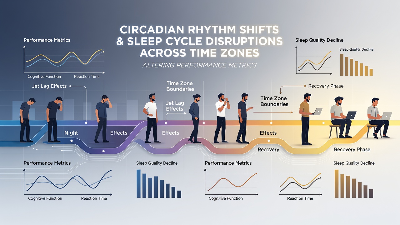 Tennis players and racehorses demonstrate synchronized recovery patterns after crossing time zones in performance datasets