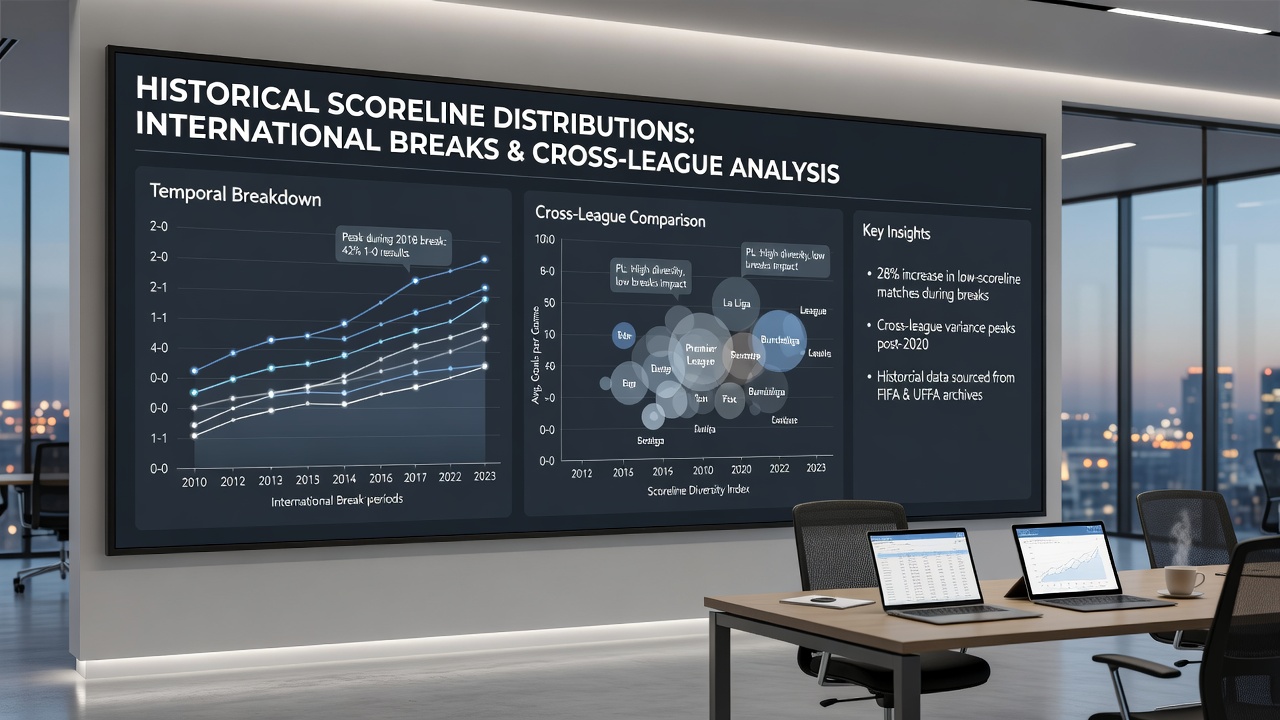Comparative table of scoreline outcomes in five major leagues before and after international breaks