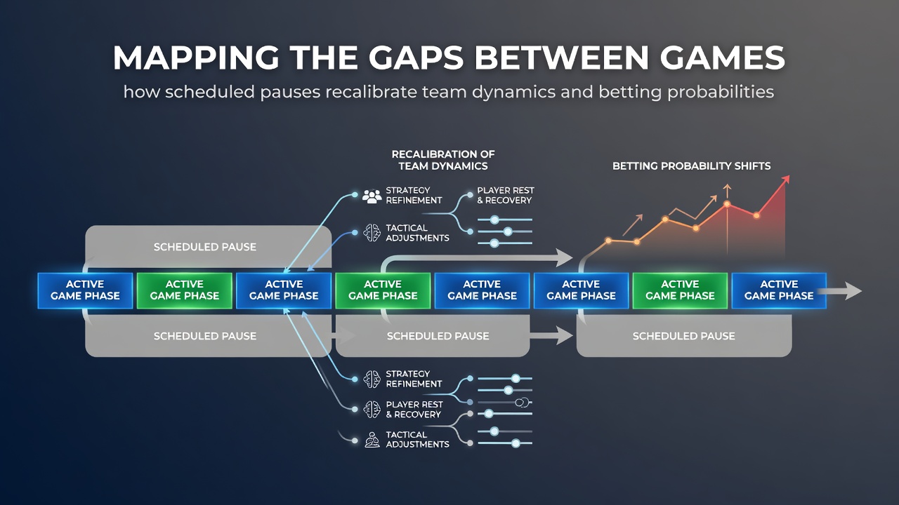 Data charts and probability shifts during sports betting analysis for paused schedules