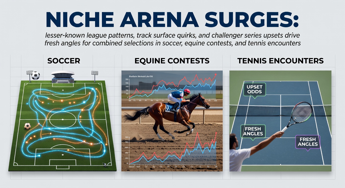 Niche arena patterns in soccer leagues, horse racing tracks, and tennis challenger events showing surface quirks and upset trends for multi-sport selections