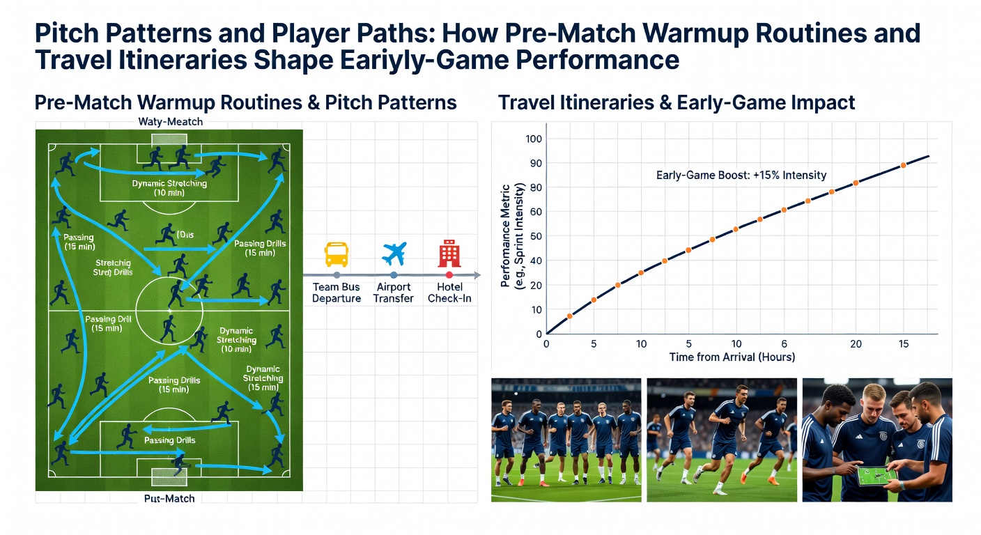 Player and equine travel itineraries intersecting with warmup sequences in multi-sport competition calendars