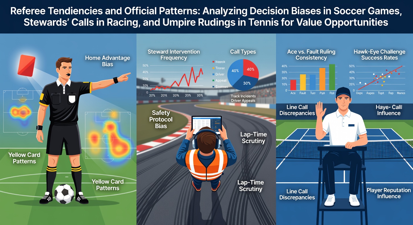 Analysis of referee decision patterns in soccer matches showing official positioning and crowd influence factors