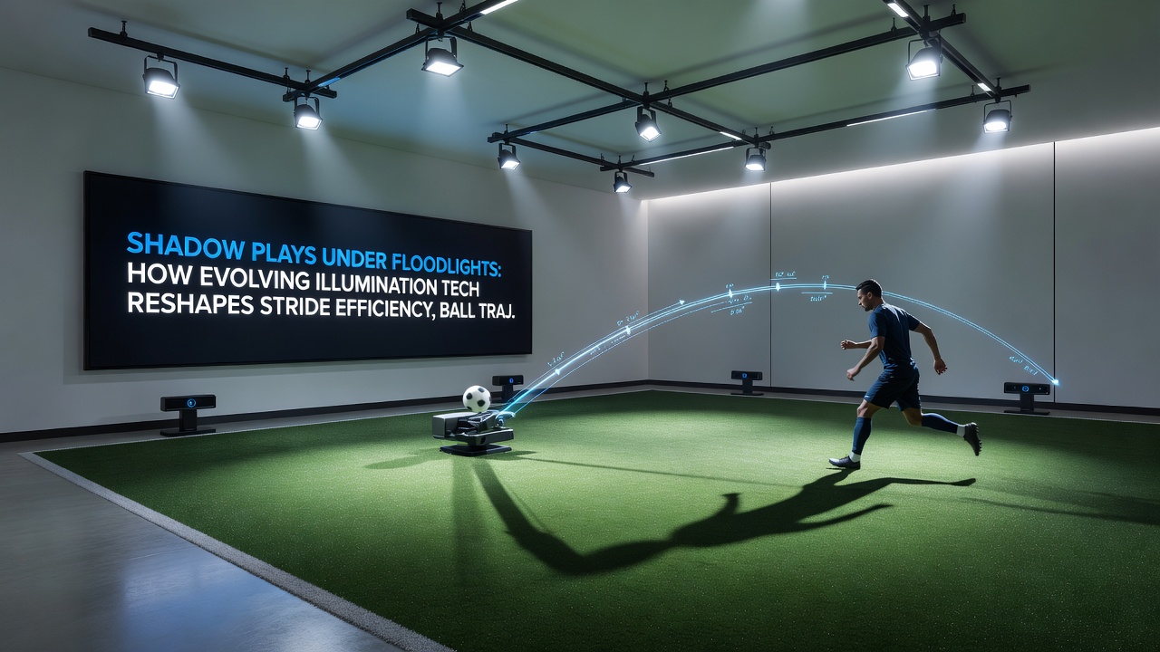 Night tennis court under advanced floodlights showing crisp ball trajectory and player positioning