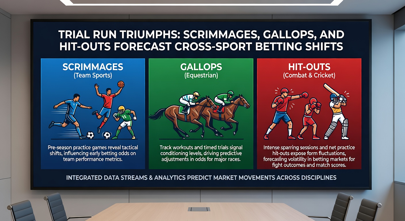 Close-up of jockey urging horse in a high-speed gallop trial, with overlaid stats showing time splits and odds shifts
